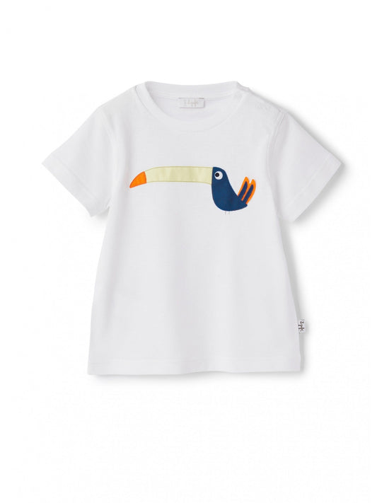 Il Gufo Tops White toucan short sleeve t-shirt