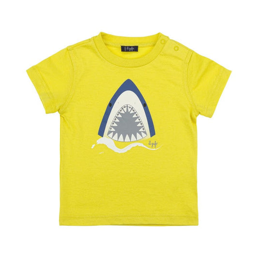 Il Gufo Tops Yellow short sleeve shark t-shirt