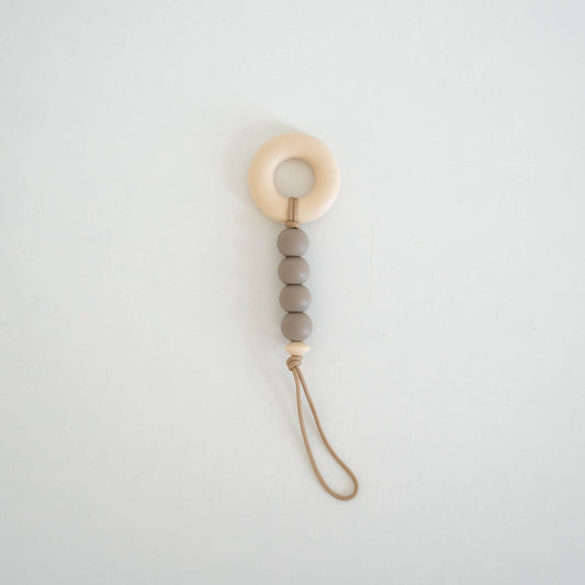 Little Chew Teether Silicone Pacifier Holder | Taupe