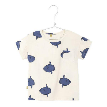 Lotiekids Tops 2T-3T / Off White Organic Cotton | Moon Fishes Tee