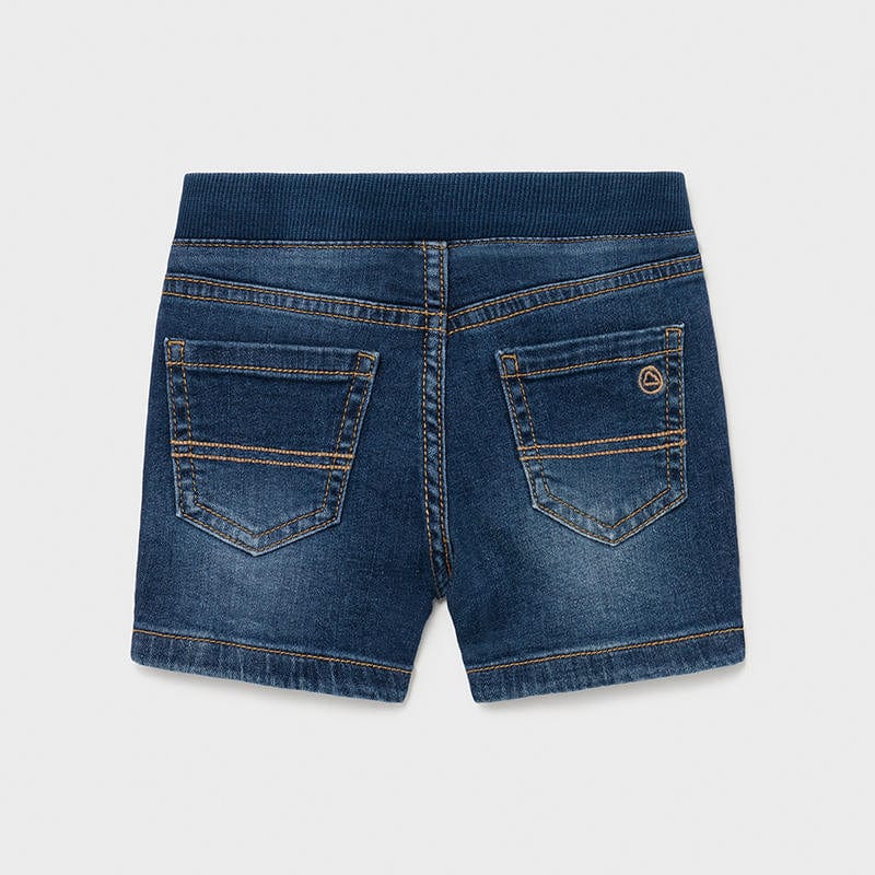 Mayoral Bottoms Denim Pull-on Shorts - Dark Wash