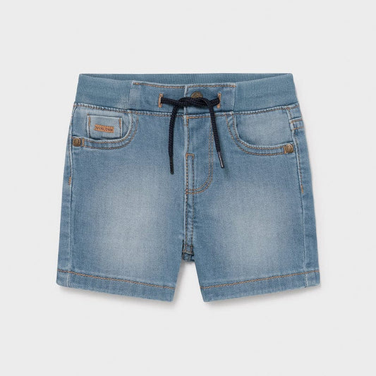 Mayoral Bottoms Denim Pull-on Shorts - Medium Wash