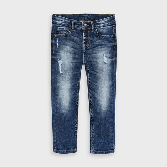 Mayoral Bottoms Loose Fit Denim Jeans with Distressing