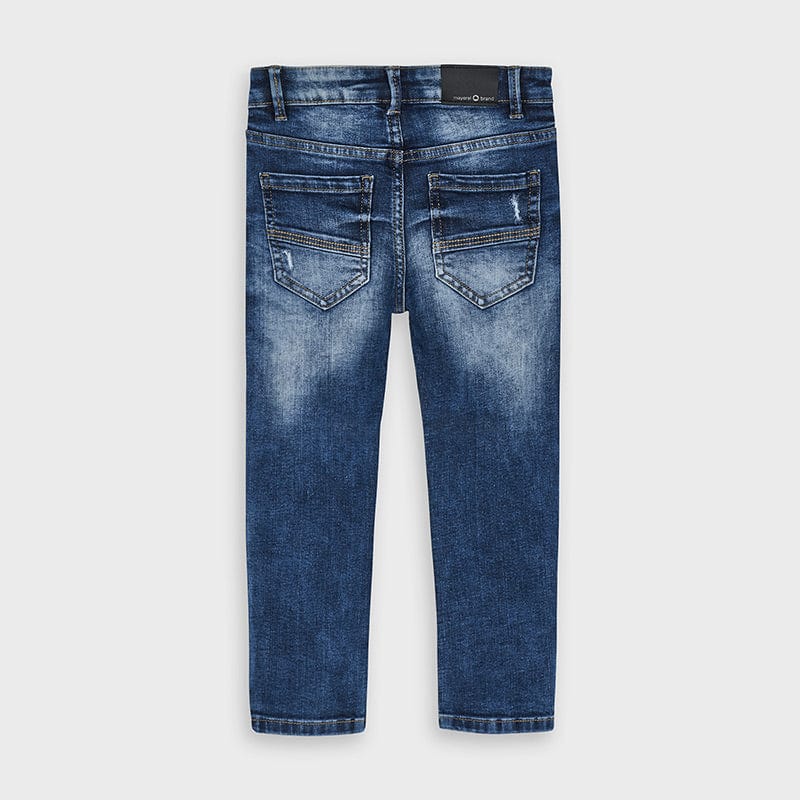 Mayoral Bottoms Loose Fit Denim Jeans with Distressing