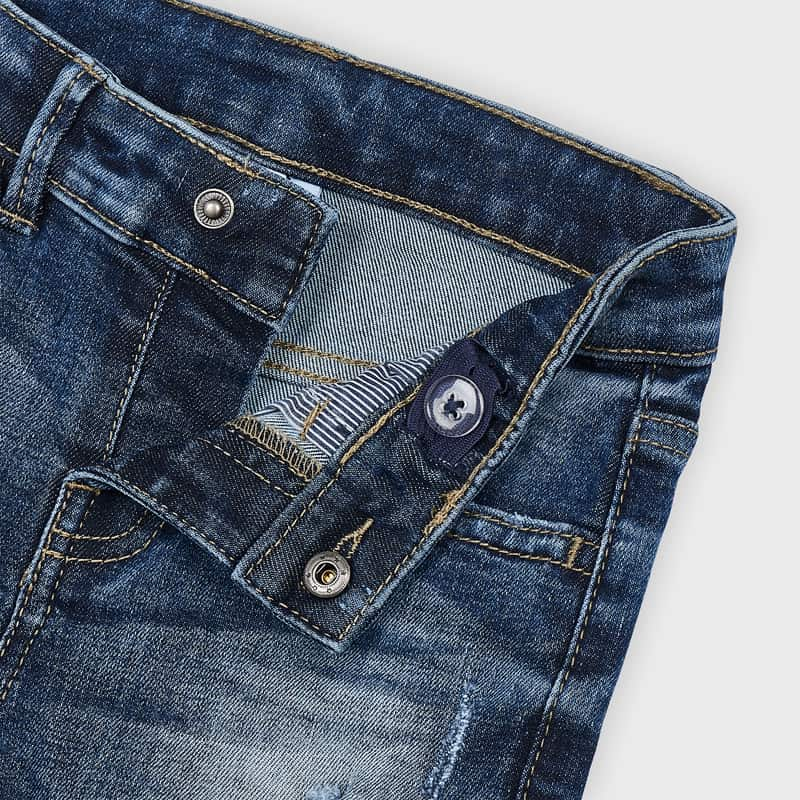 Mayoral Bottoms Loose Fit Denim Jeans with Distressing