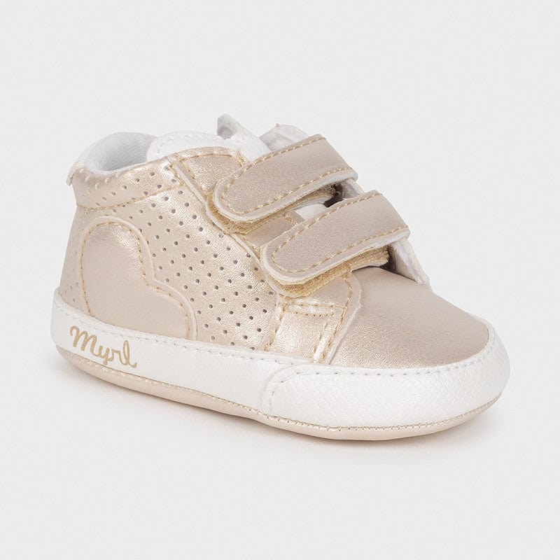 Mayoral Footwear Champagne Gold Sneakers with Heart