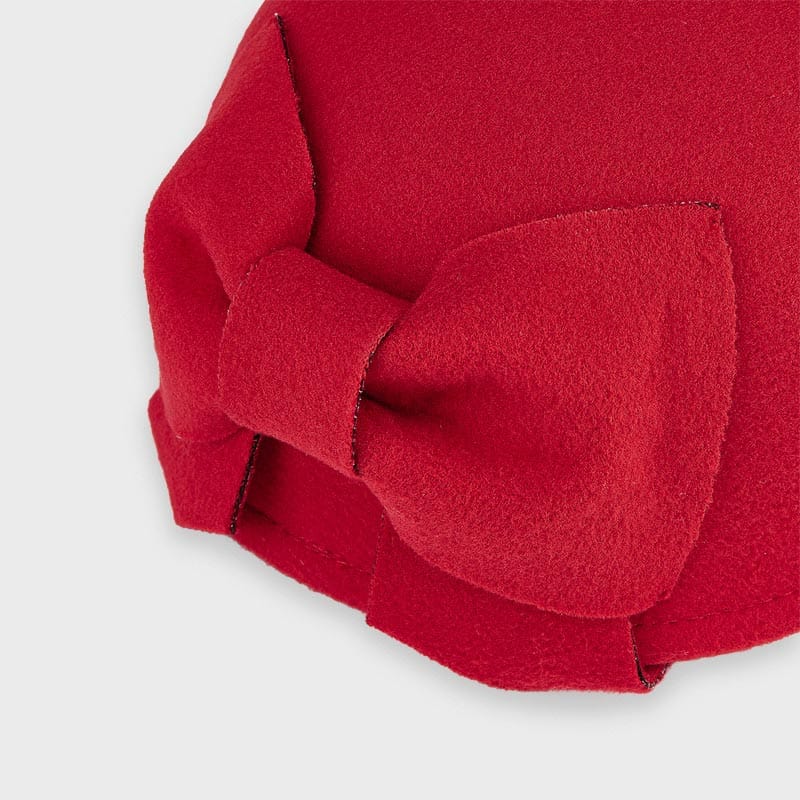 Mayoral Headwear Red Cap with Decorative Bow Detail