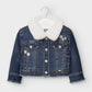 Mayoral Outerwear Denim Jacket with Faux Fur Collar