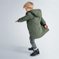 Mayoral Outerwear Green Parka with Faux Fur Lined Hood