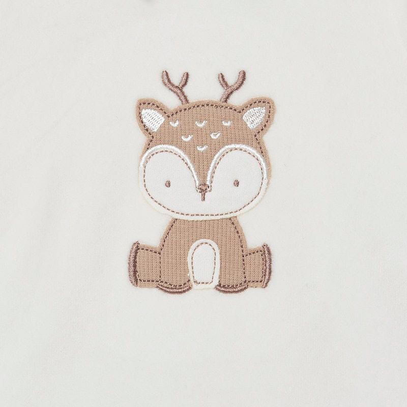 Mayoral Sleepwear Cream Deer Velour Collared Pyjama