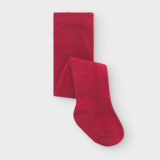 Mayoral Socks + Tights Baby Red Knit Tights