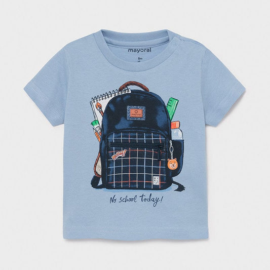 Mayoral Tops Blue Backpack Short Sleeve T-shirt