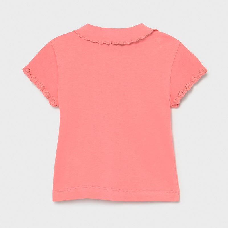 Mayoral Tops Flamingo Short Sleeve Polo with Eyelet Detail