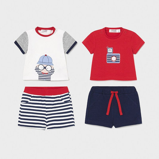 Mayoral Tops Navy and Red Explorer 4-piece Set
