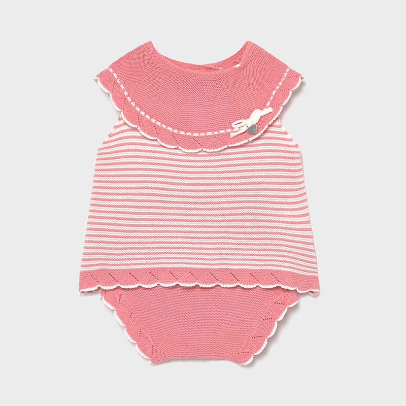 Mayoral Tops Pink Knit Shirt and Bloomer 2-piece Set