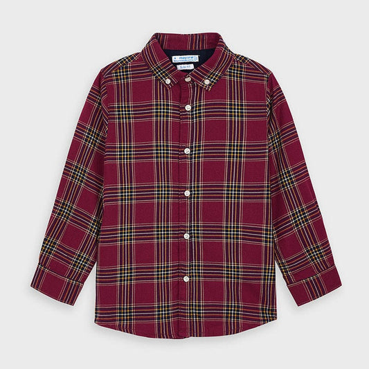Mayoral Tops Red Plaid Button Down Shirt