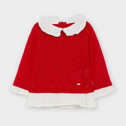 Mayoral Tops Red Poplin Jumper