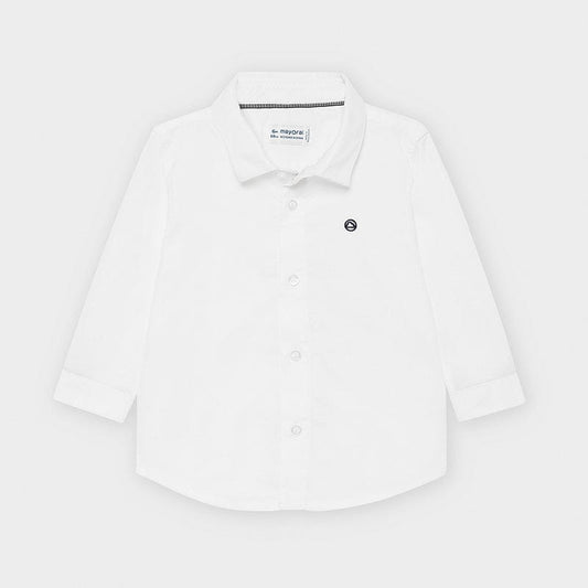 Mayoral Tops White Long Sleeved Oxford Shirt