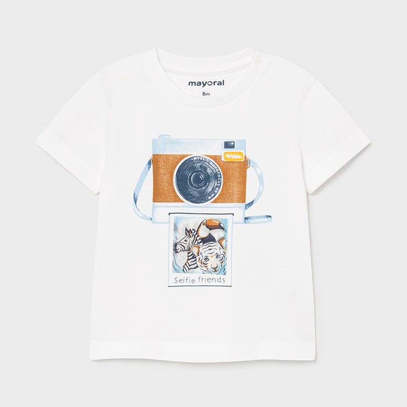 Mayoral Tops White Polaroid Short Sleeve T-shirt