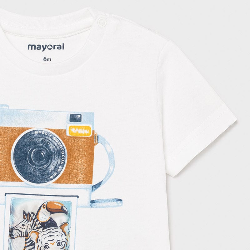 Mayoral Tops White Polaroid Short Sleeve T-shirt