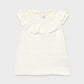 Mayoral Tops White Short Sleeve T-shirt with Ruffle Detail