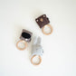 Mimi & Moo Rattle Organic Rattle Teething Toy | Brown Bear