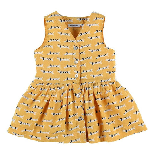 Noukie's Dresses + Skirts Bright yellow dog print dress