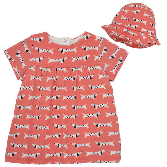 Noukie's Dresses + Skirts Pink Dog Print Dress and Sunhat Set