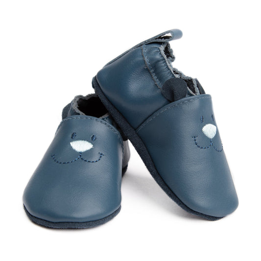 Noukie's Footwear Ocean blue leather moccasins