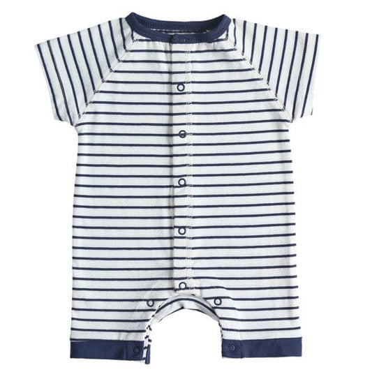 Noukie's One-Pieces 6m Navy Striped Short Sleeve One-piece