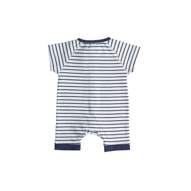 Noukie's One-Pieces 6m Navy Striped Short Sleeve One-piece