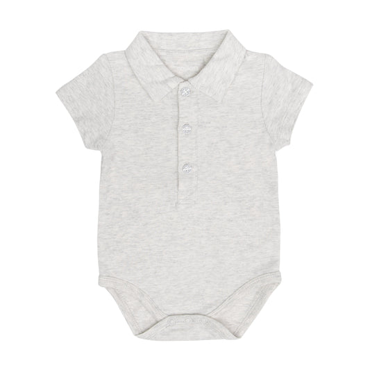 Noukie's One-Pieces Grey Organic Cotton Polo Bodysuit