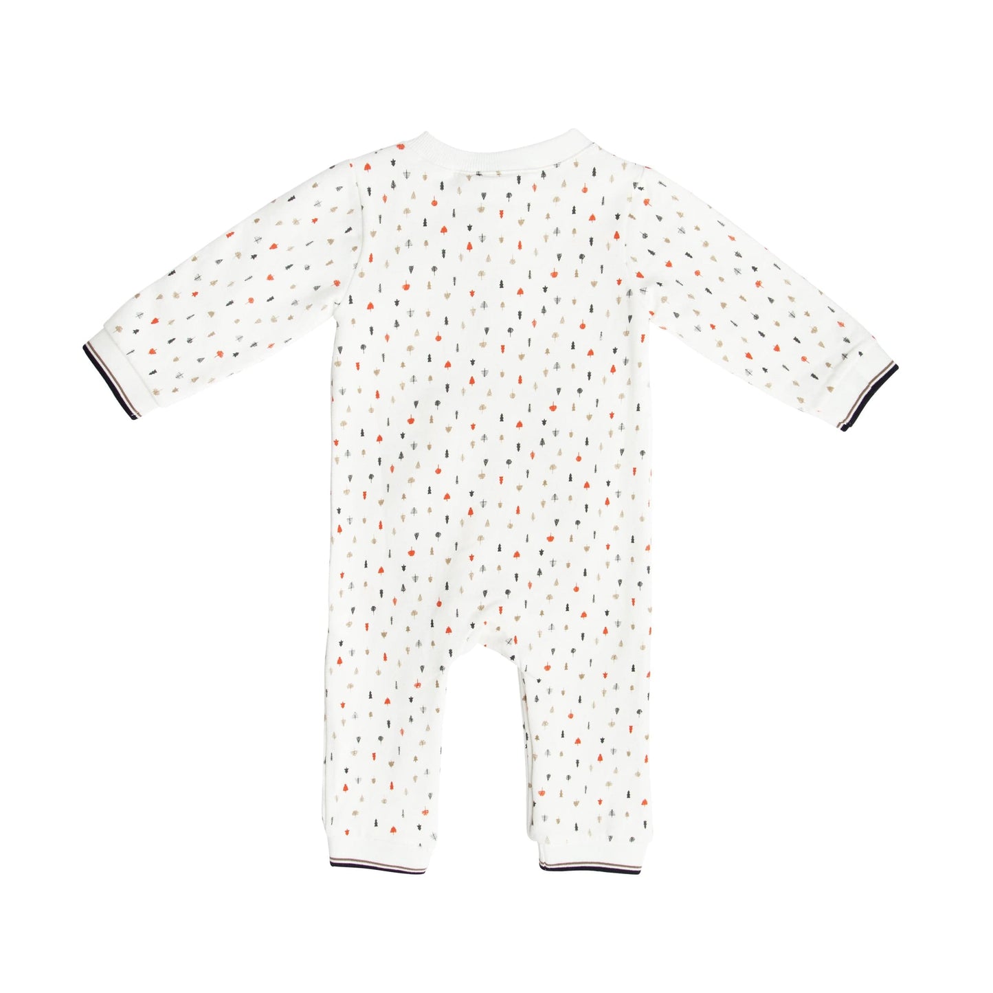 Noukie's One-Pieces Long-sleeved White One-piece with Fir Tree Print