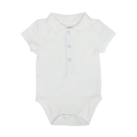 Noukie's One-Pieces White Organic Cotton Polo Bodysuit