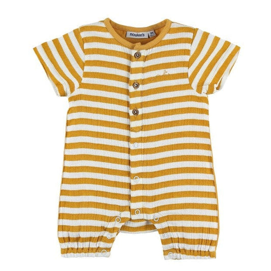 Noukie's One-Pieces Yellow stripe organic cotton romper