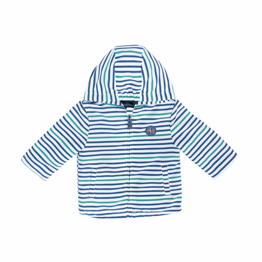 Noukie's Outerwear Blue and green striped 3-in-1 jacket