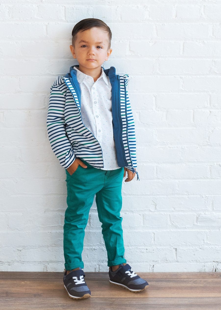 Noukie's Outerwear Blue and green striped 3-in-1 jacket