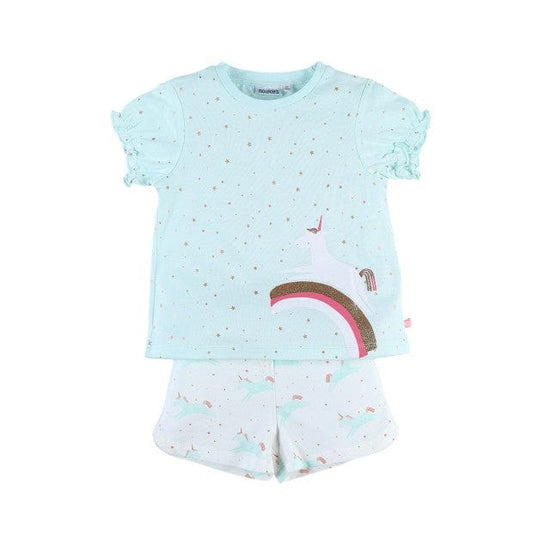 Noukie's Sleepwear Unicorn print pyjama short set