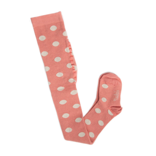 Noukie's Socks + Tights Pink tights with light grey polka dots