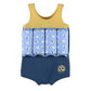 Noukie's Swimwear Yellow and Blue Swimsuit with Removable Foam Inserts