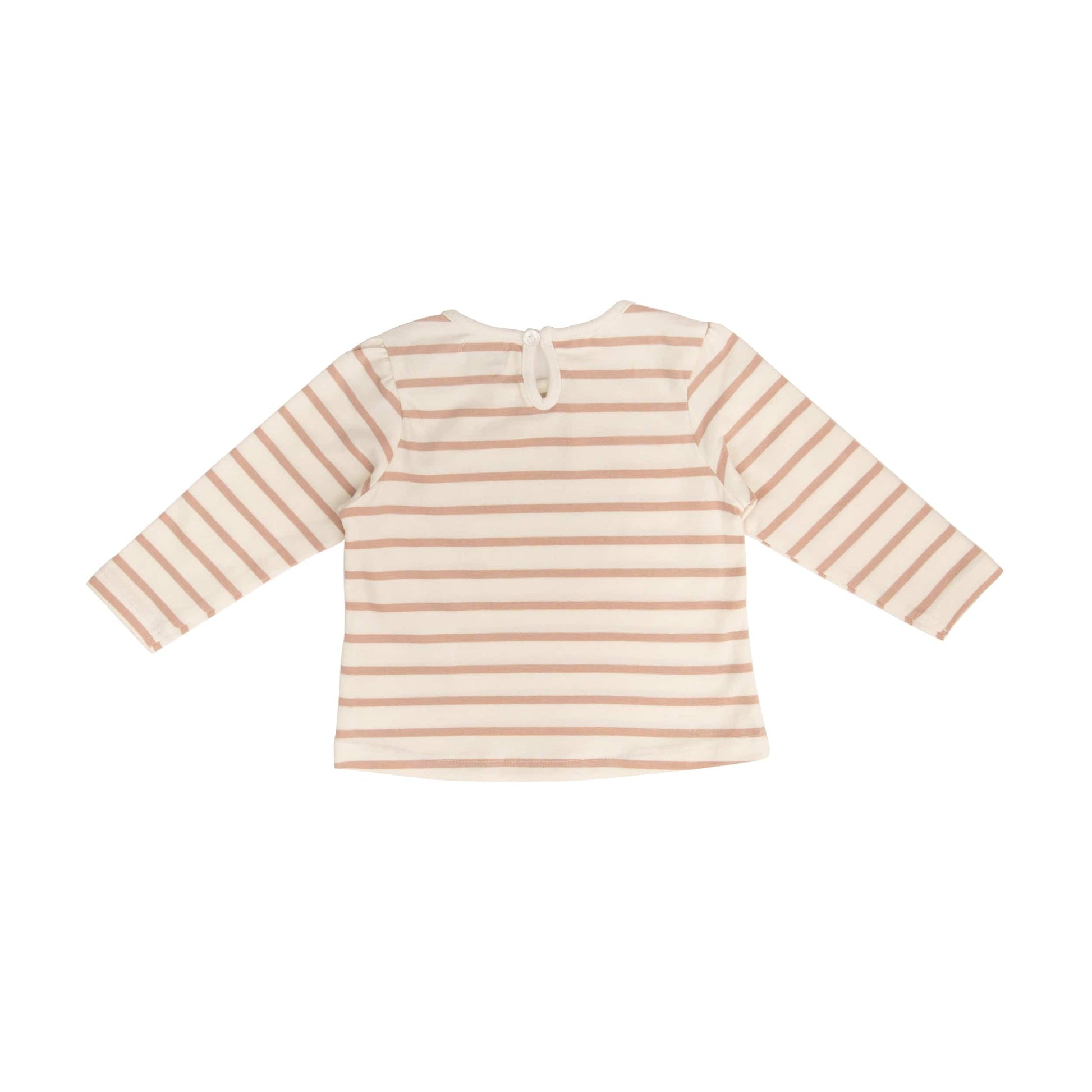 Noukie's Tops Cream and pink striped long sleeve