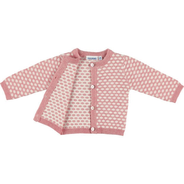 Noukie's Tops Pink and White Polka Dot Cardigan