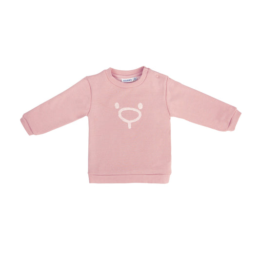 Noukie's Tops Pink teddy embroidered sweatshirt