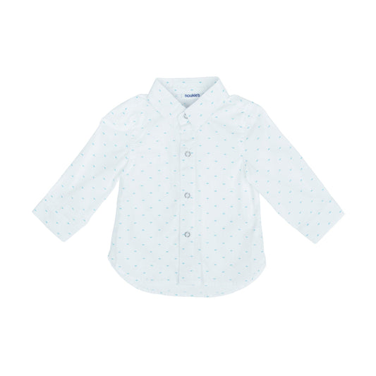 Noukie's Tops White oxford shirt with turquoise print
