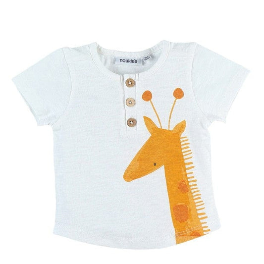 Noukie's Tops Yellow giraffe print t-shirt