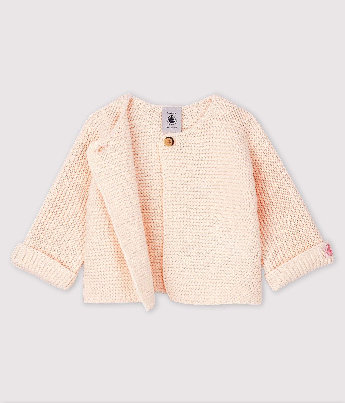 Petit Bateau Cardigan Baby Knit Cardigan - Fleur Pink
