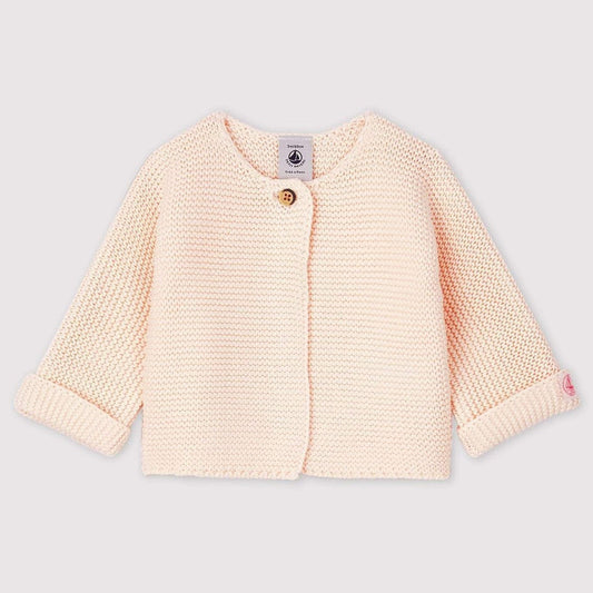 Petit Bateau Cardigan Baby Knit Cardigan - Fleur Pink