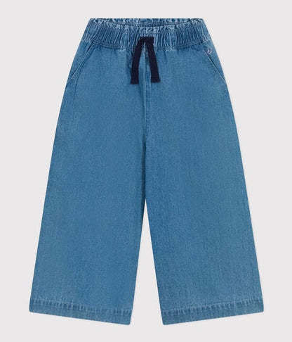 Petit Bateau Clothing / Bottoms 3Y Light Denim Wide-Leg Pants