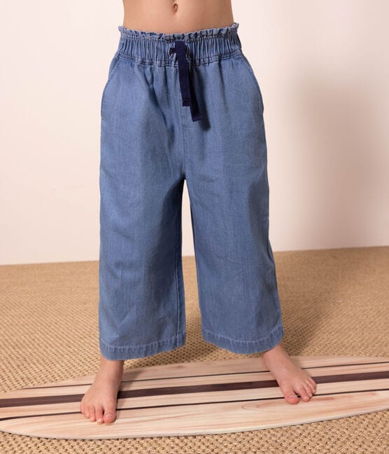 Petit Bateau Clothing / Bottoms Light Denim Wide-Leg Pants