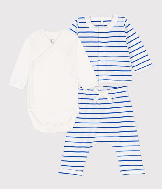 Petit Bateau Clothing / Newborn Set 1M Baby 3-Piece Set - Blue Stripe
